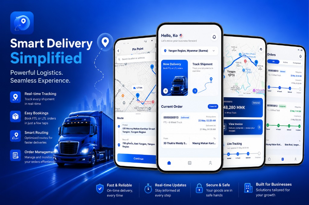 Smart Delivery Simplified — powerful logistics with real-time tracking and FTL or LTL bookings